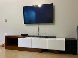 7.5ft TV Stand in Brown and White Color for Sale