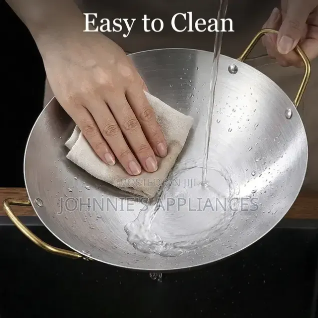 55cm Stainless Steel Wok Pan With Handles / Easy to Clean