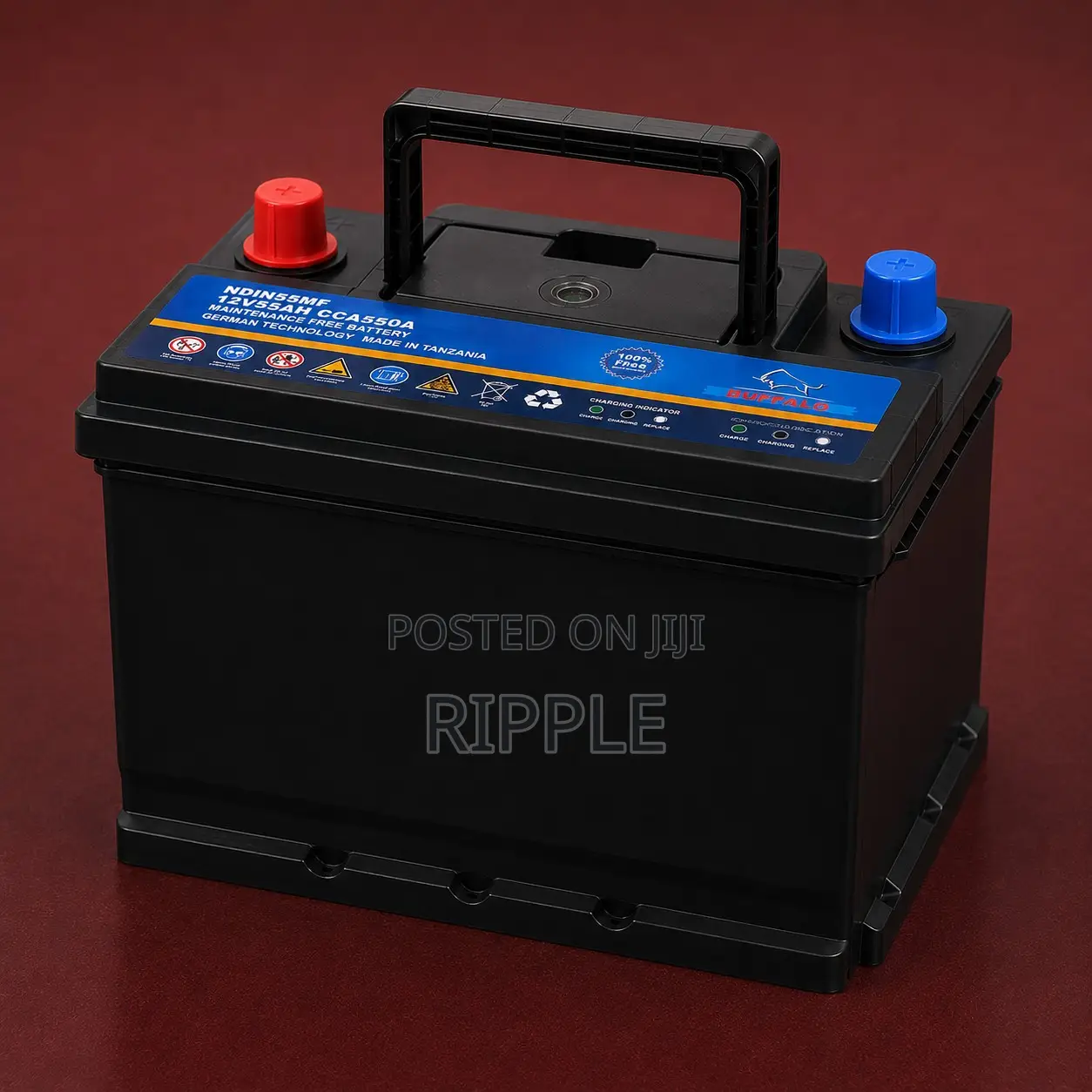 55Ah Buffalo DIN55 550CCA Maintenance Free Car Battery 12V