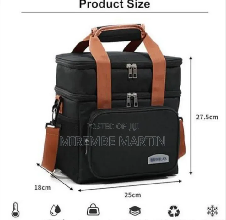 BRIVILAS Dual-Compartment Insulated Lunch Bag / Cooler Bag