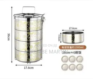 Premium Multi-Tier Stainless Steel Tiffin Carrier With Decorative