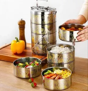 Premium Multi-Tier Stainless Steel Tiffin Carrier With Decorative