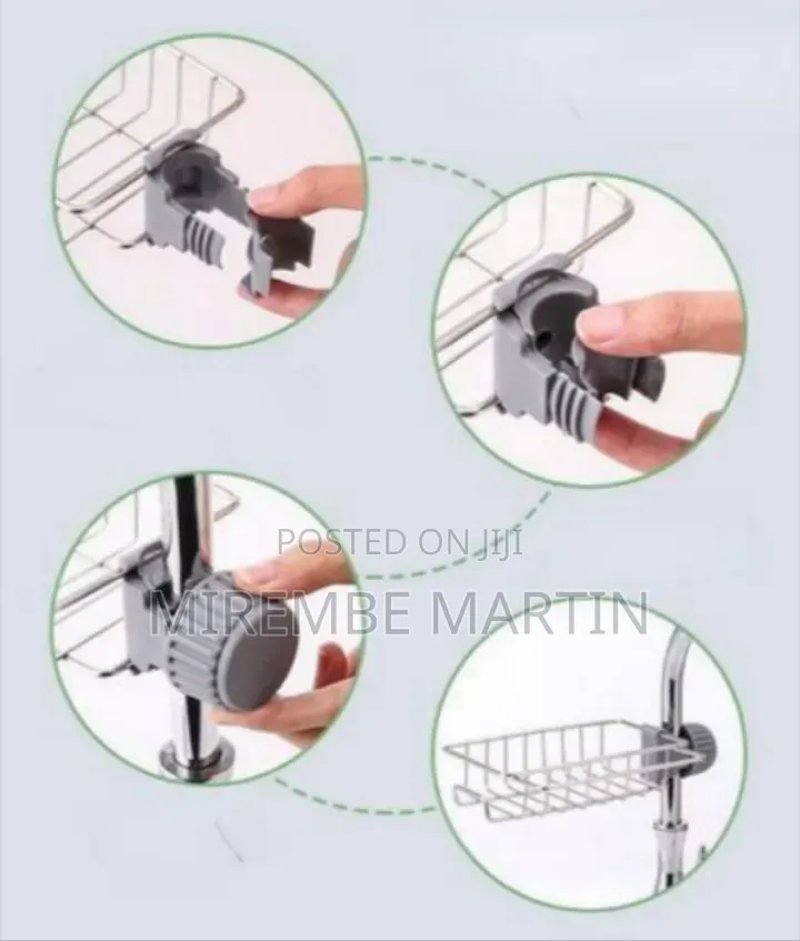 Space-Saving Faucet-Mounted Stainless Steel Sink Caddy