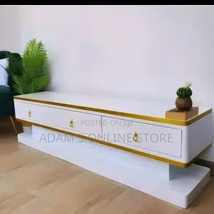 White and Gold TV Stand Unit 182cm Length