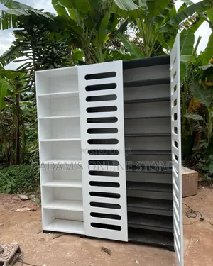 White and Black Shoe Rack
