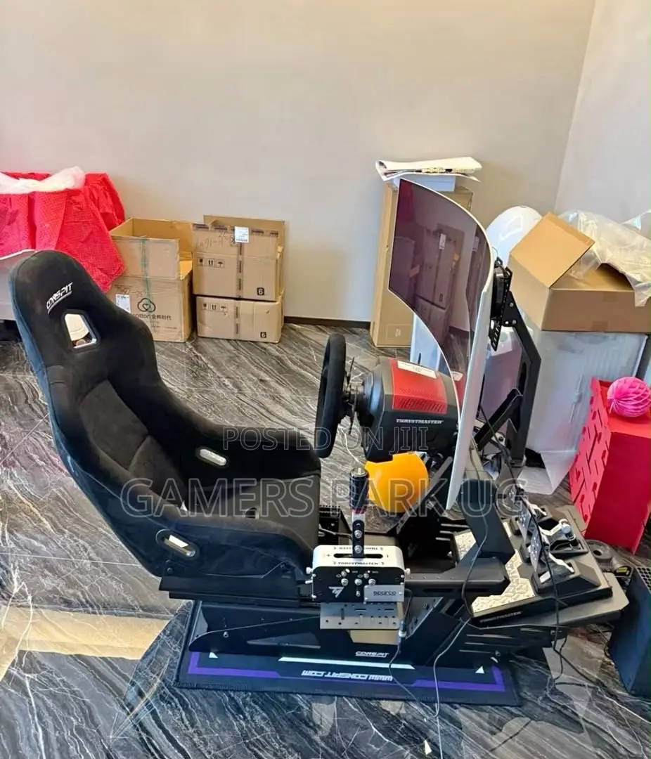 Raching Wheel With Its Gaming Chair and All the Accessories