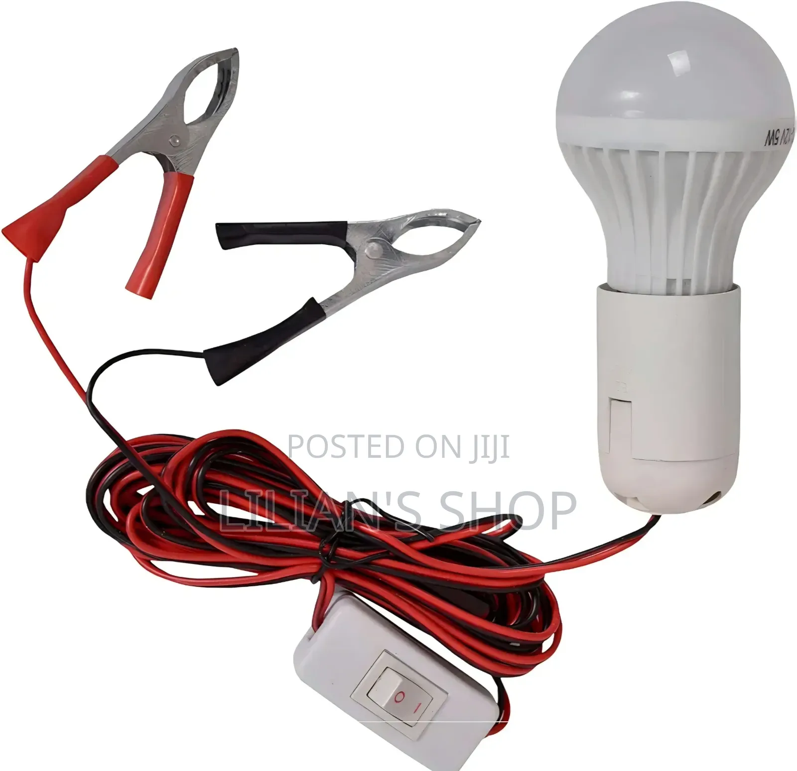 12V  LED Work Light Bulb With Battery Alligator