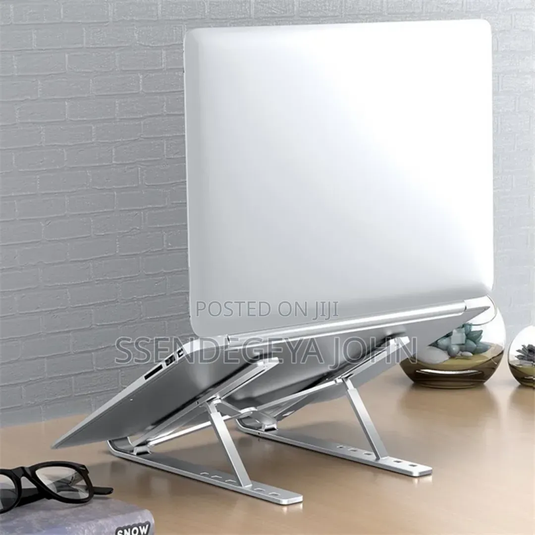 Silver Aluminum Portable Adjustable Laptop