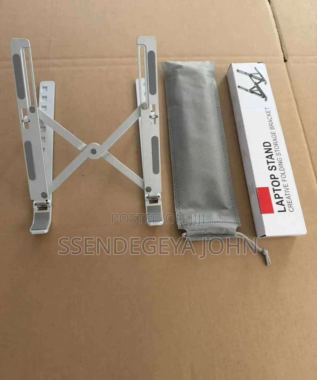 Silver Aluminum Portable Adjustable Laptop