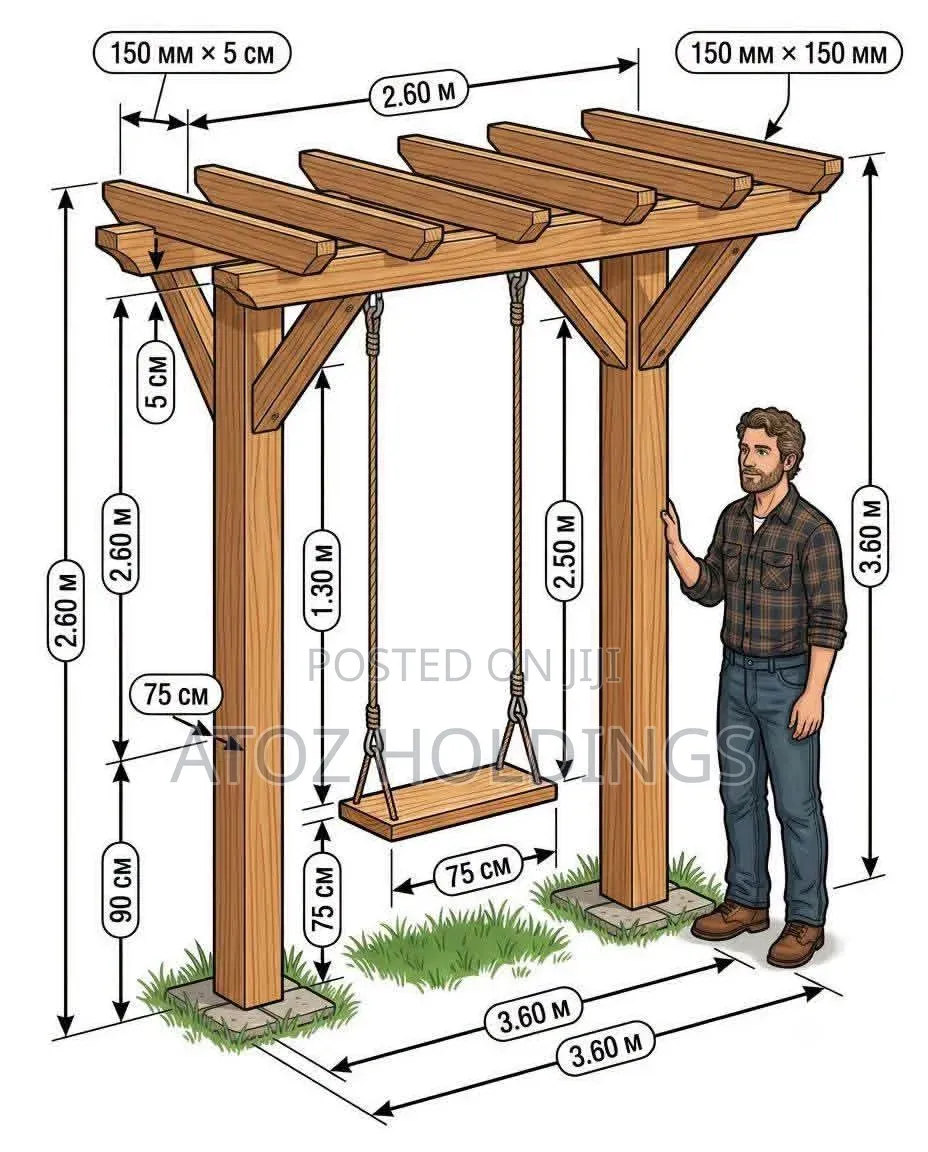 Pergola Wooden African Swings From 2,000,000/-