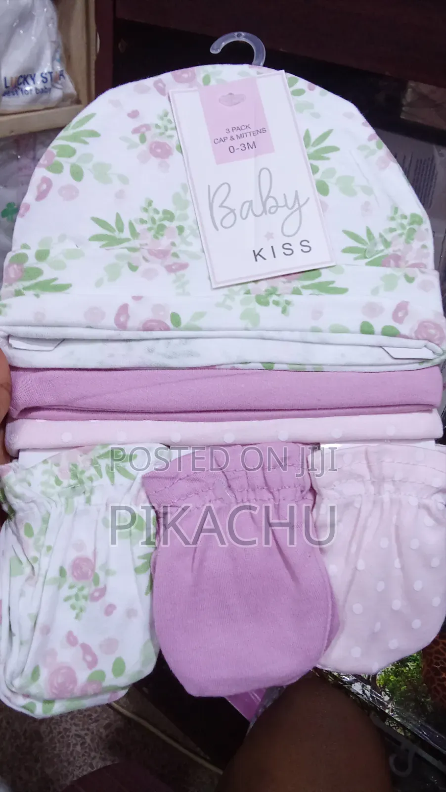 Cotton Caps and Mittens Sets for Newborn Babies