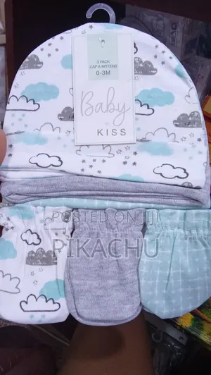 Cotton Caps and Mittens Sets for Newborn Babies