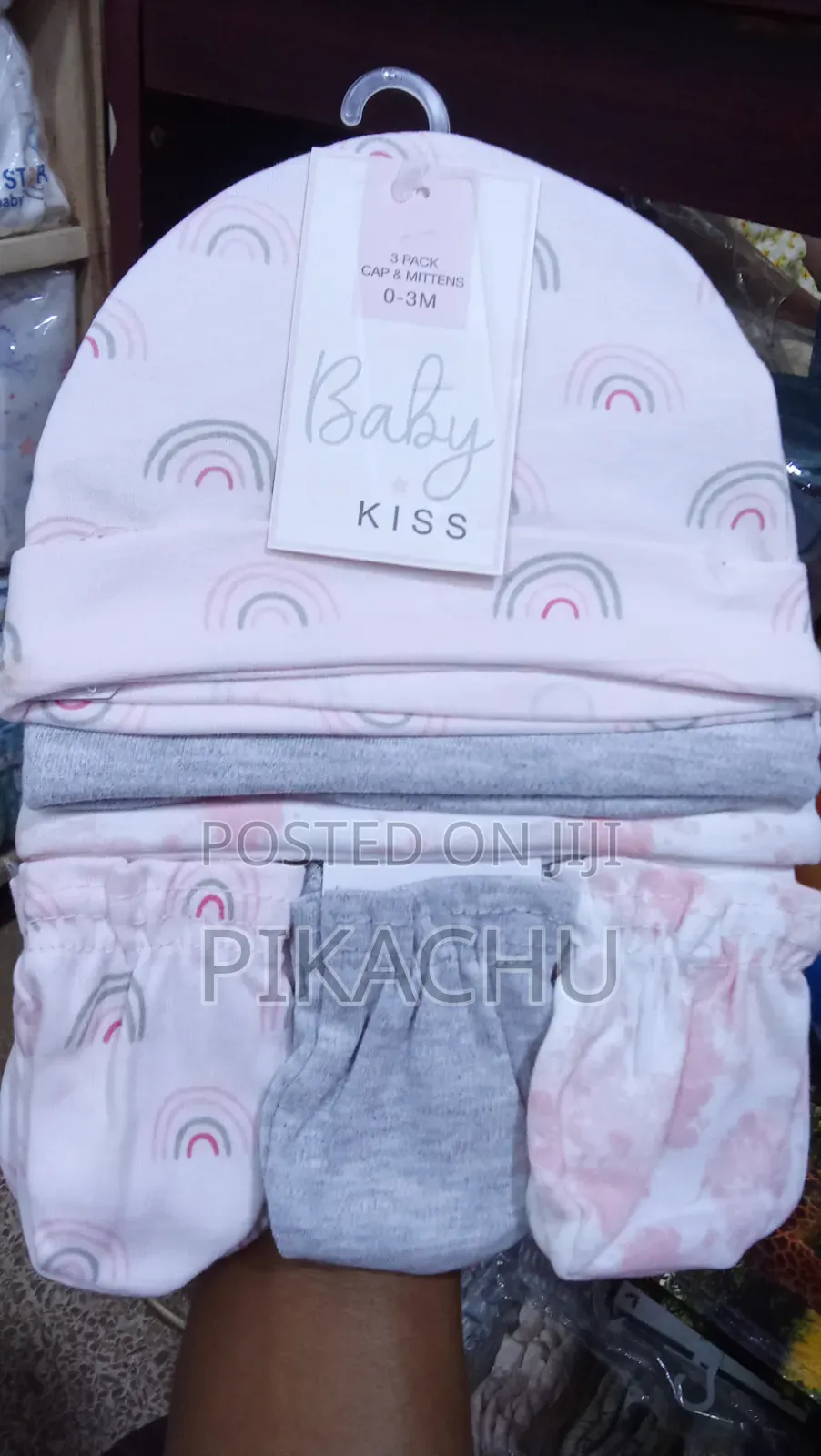 Cotton Caps and Mittens Sets for Newborn Babies
