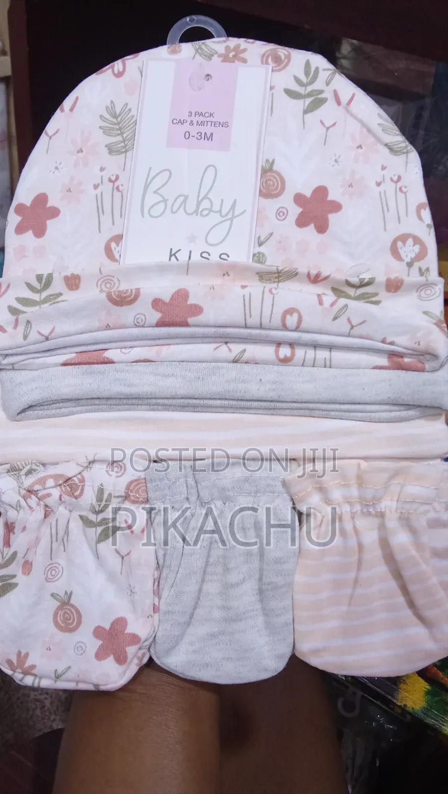 Cotton Caps and Mittens Sets for Newborn Babies