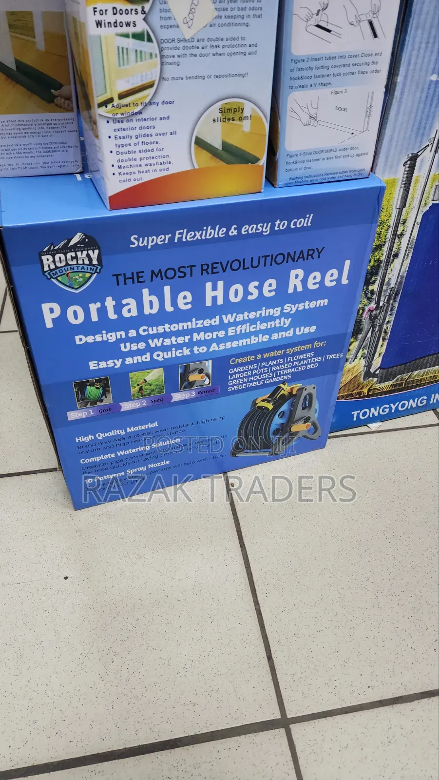 Rocky Mountain Portable Garden Hose Reel With a 1/2 Inch by 15-Meter