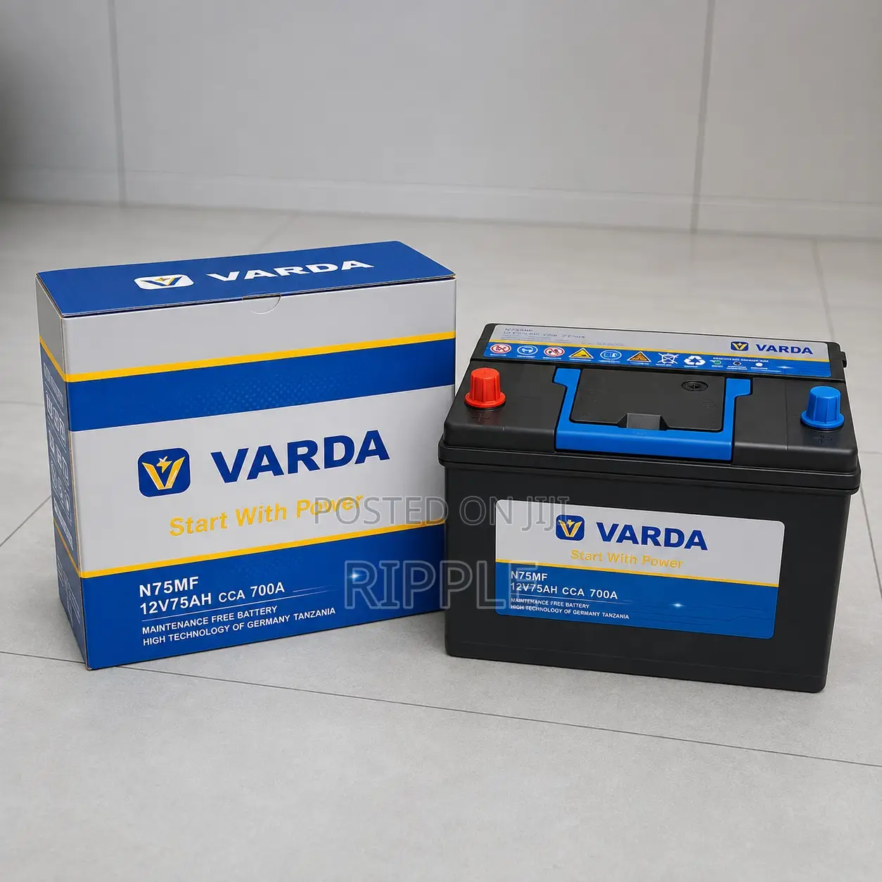 75Ah Varda N75 700CCA Maintenance Free Car Battery 12V