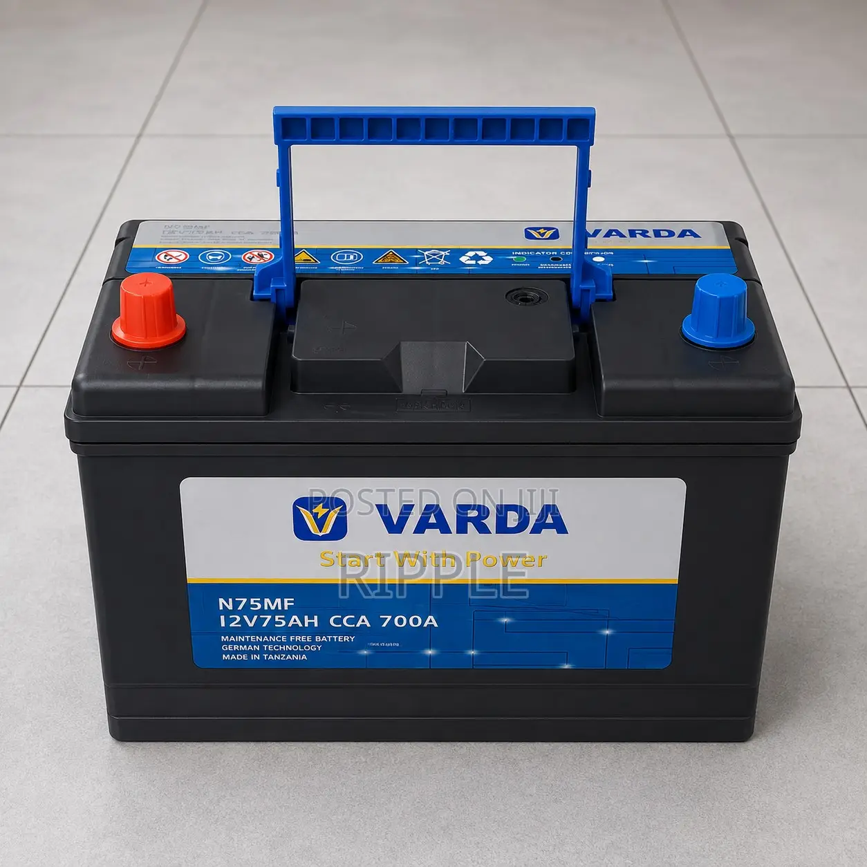 75Ah Varda N75 700CCA Maintenance Free Car Battery 12V