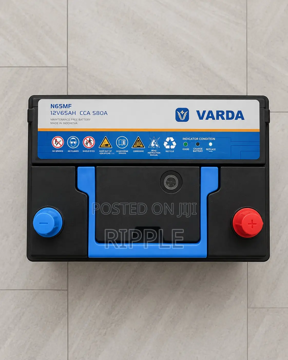 65Ah Varda N65 580CCA Maintenance Free Car Battery 12V