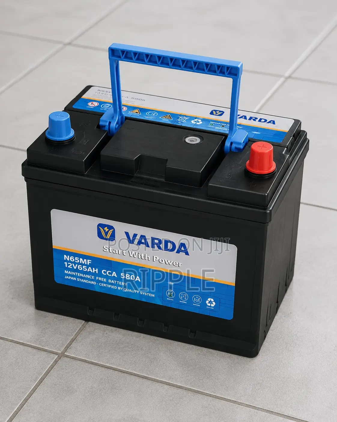 65Ah Varda N65 580CCA Maintenance Free Car Battery 12V