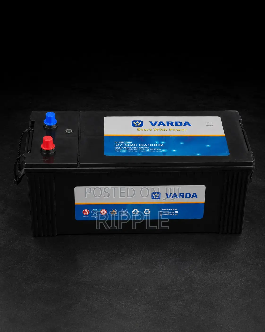 150Ah Varda N150 Maintenance Free Car Battery 12V