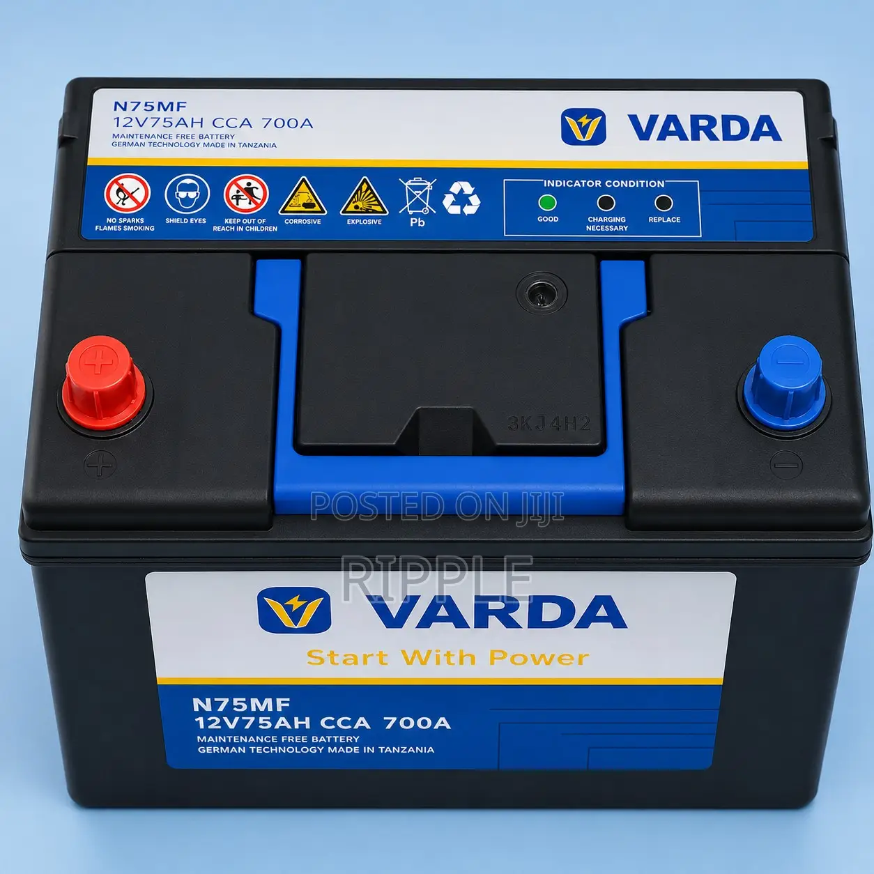 75Ah Varda N75 700CCA Maintenance Free Car Battery 12V