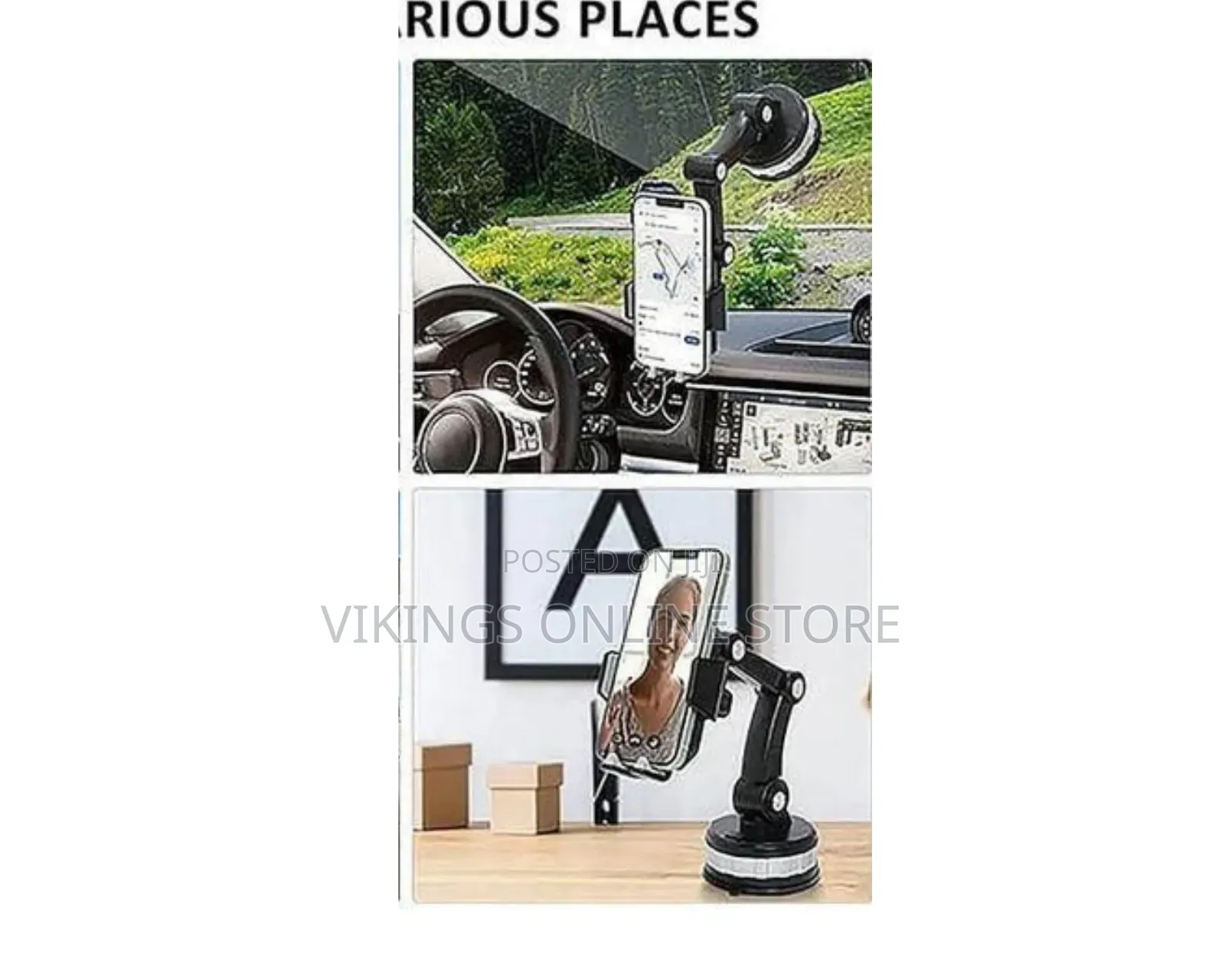 Generic Multi-Joint Adjustable Suction Cup Car Phone Holder