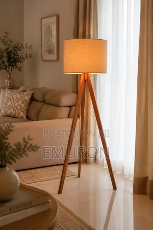 Wooden Tripod Floor Lamp