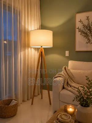 Wooden Tripod Floor Lamp