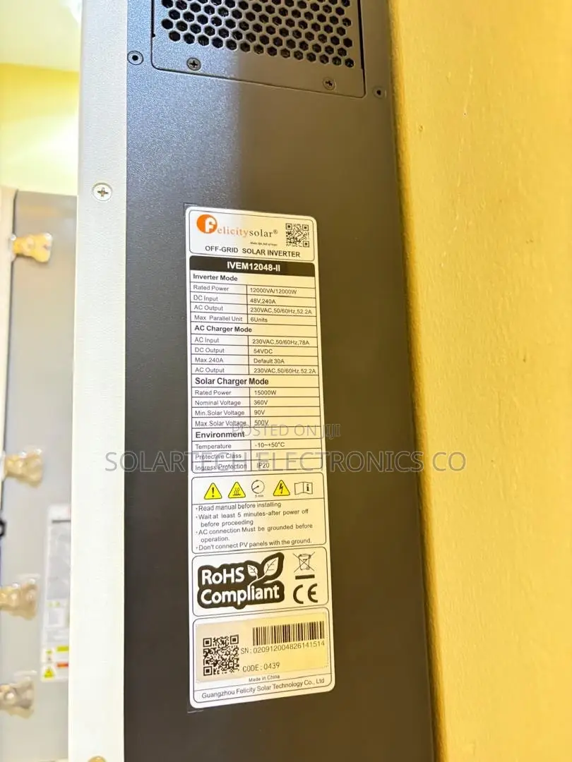 Felicity 48V 12kW Hybrid Inverter 15–24kWp PV Inpu