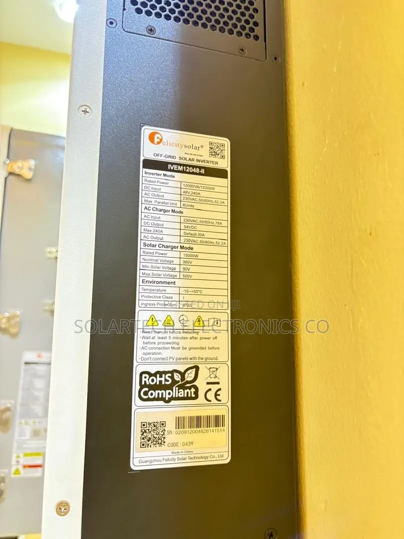 Felicity 12kVA 48V Hybrid Inverter WiFi CAN RS485