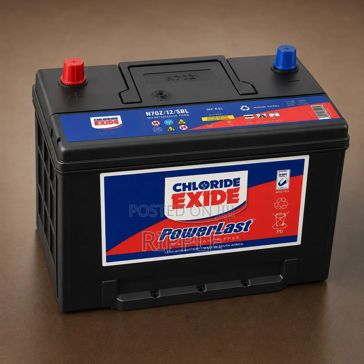 70Ah Chloride Exide PowerLast N70ZMF Maintenance Free Car Battery 12V