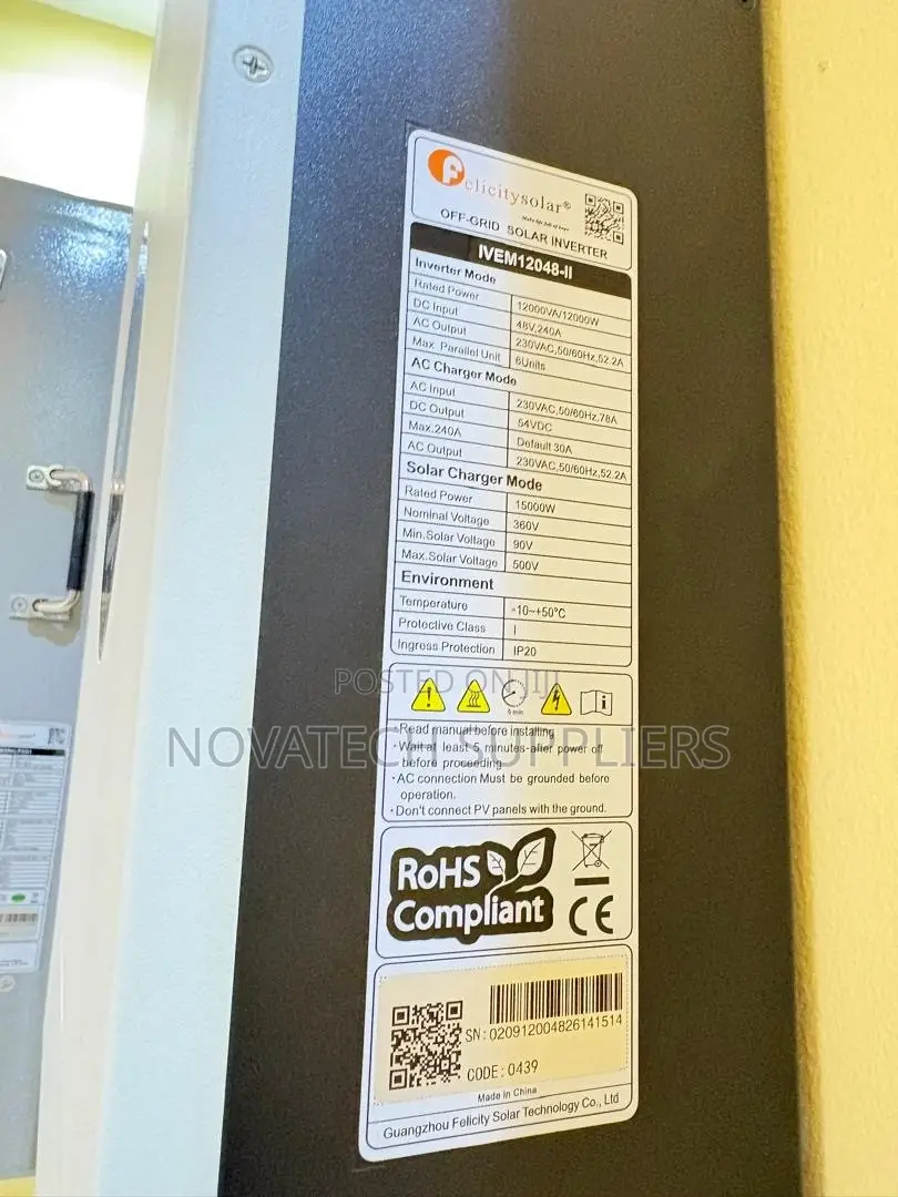 Felicity 12kW 48V Hybrid Inverter Dual/Triple MPPT