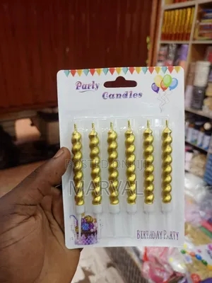 6 Jumbo Gold Spiral Birthday Candles