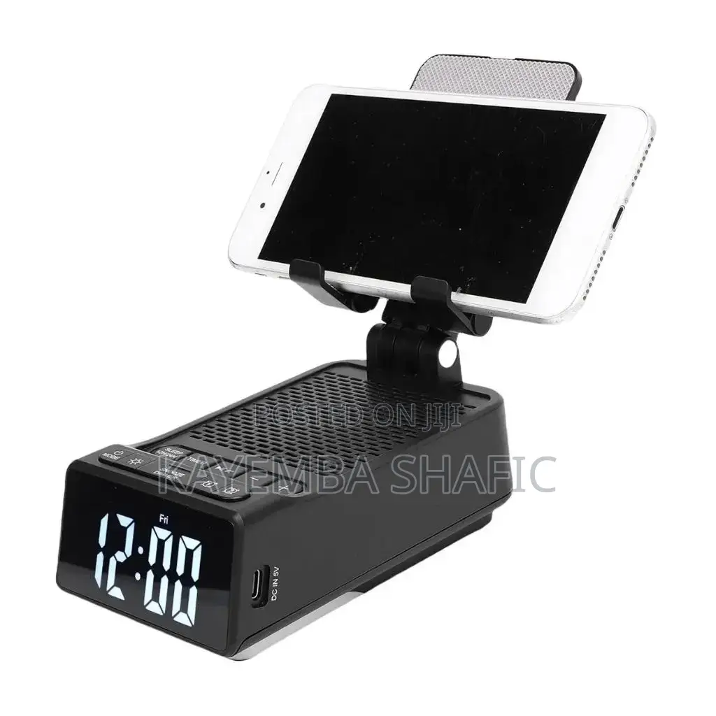 4-in-1 Foldable Phone Stand With Bluetooth Speaker & Clock