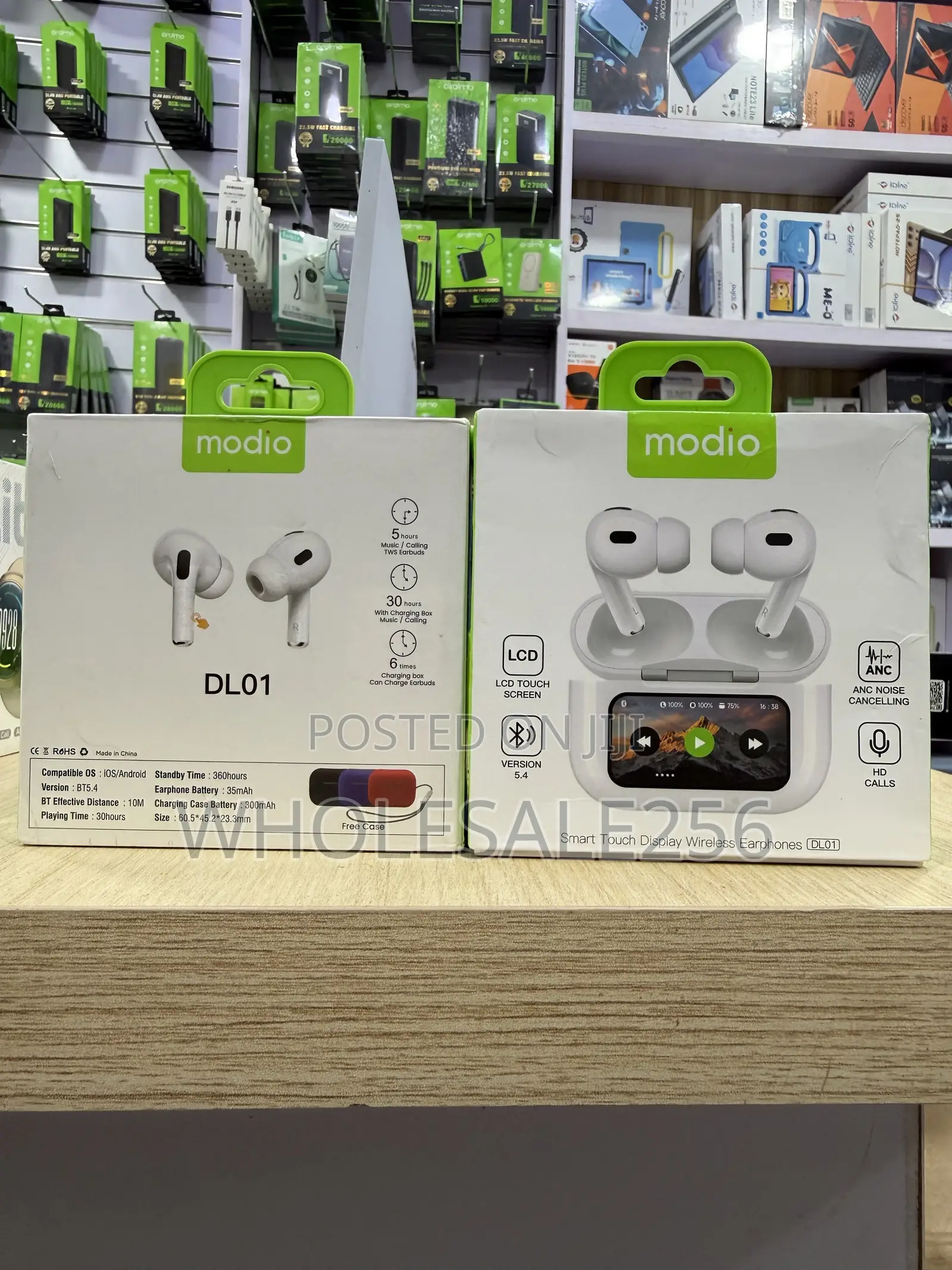 Modio DL01 EarPods, SmartTouch Display Wireless Earphones