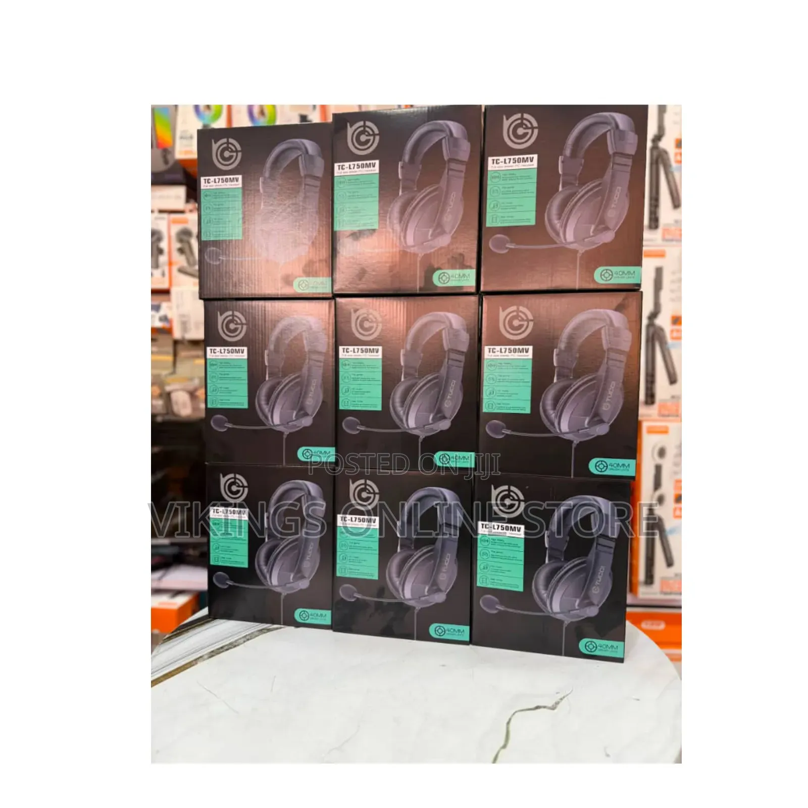 Tucci TC-L750MV Stereo PC Gaming Headset Attached to Microphone