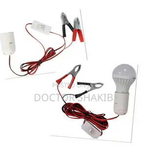 12V  LED Work Light Bulb With Battery Alligator