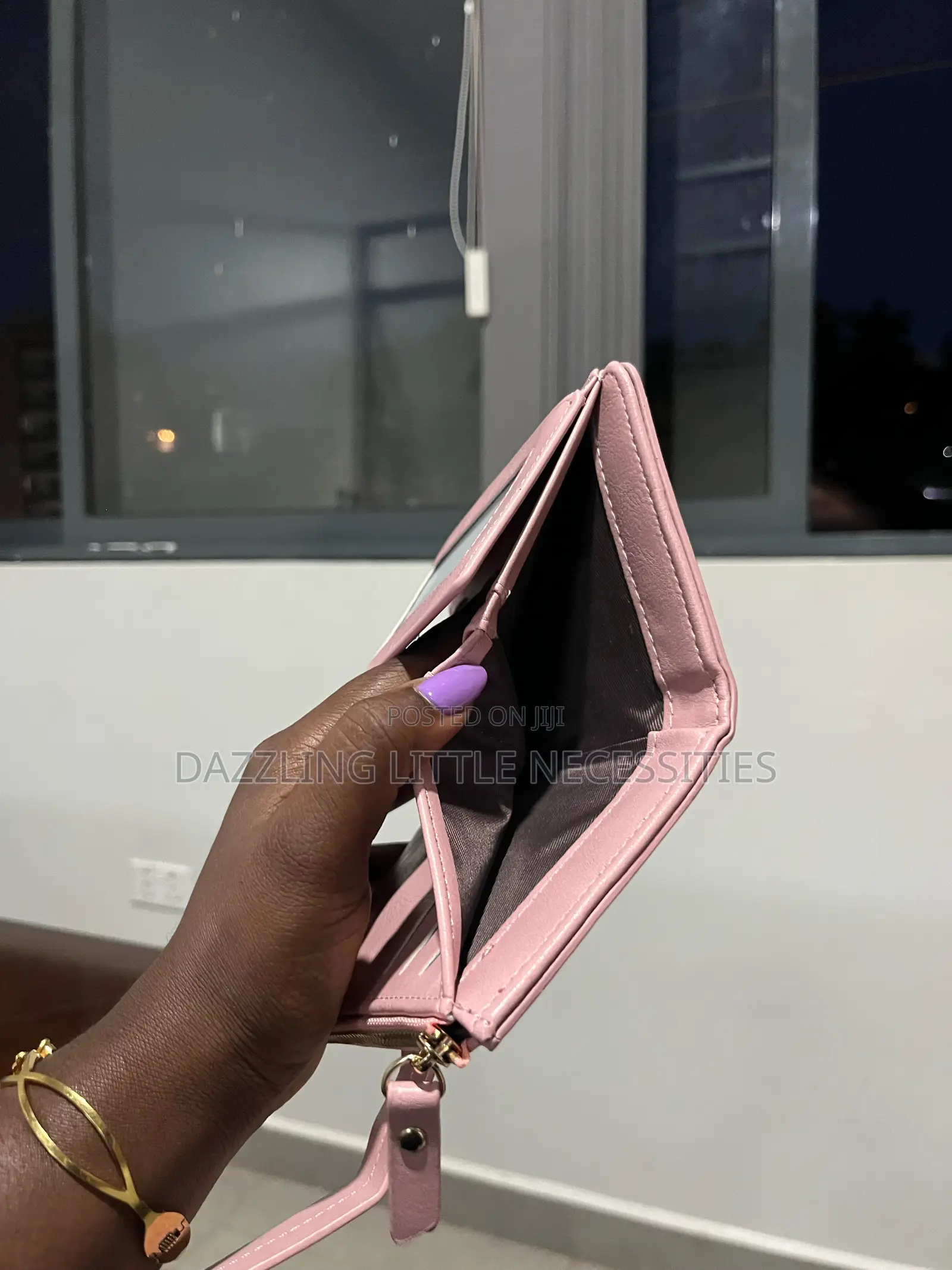 Pink Faux Leather Wallet for Ladies