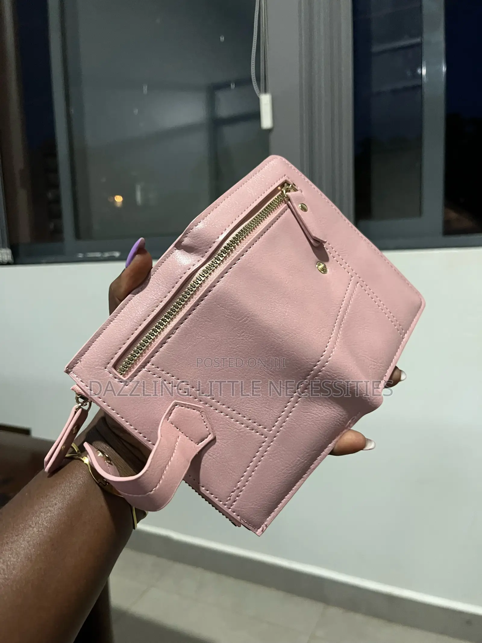 Pink Faux Leather Wallet for Ladies