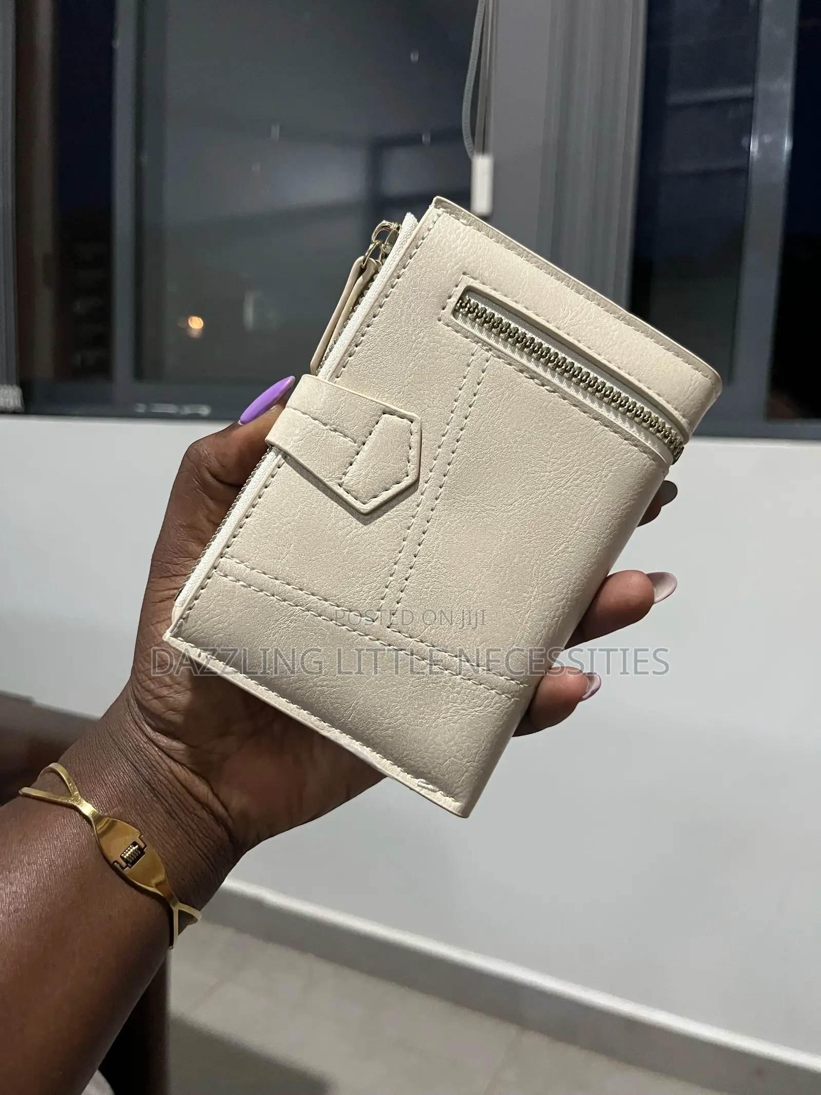 Light Beige Faux Leather Wallet for Ladies