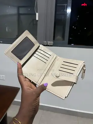 Light Beige Faux Leather Wallet for Ladies