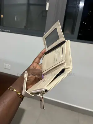 Light Beige Faux Leather Wallet for Ladies