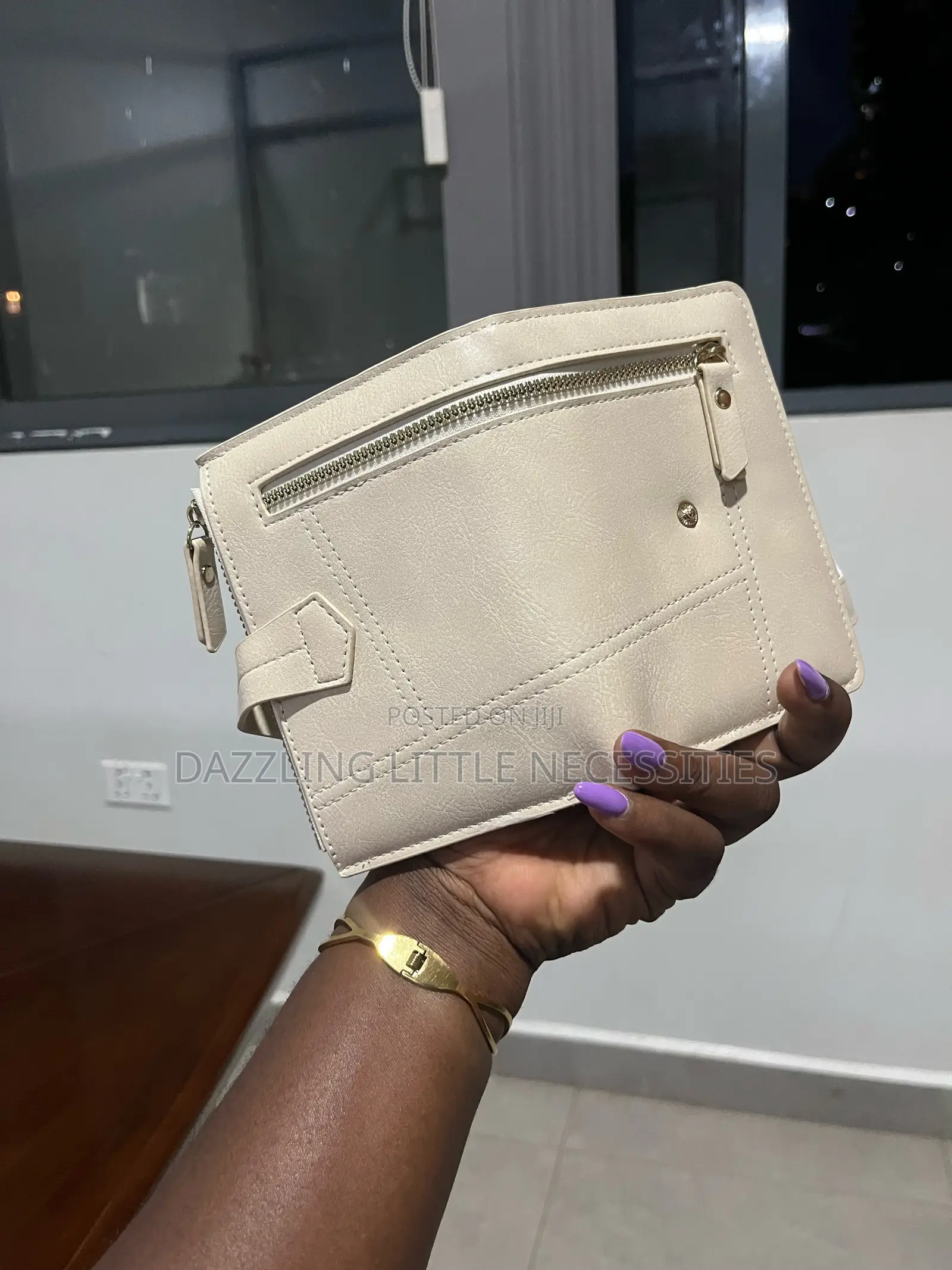 Light Beige Faux Leather Wallet for Ladies