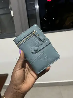 Dusty Blue Faux Leather Wallet for Ladies