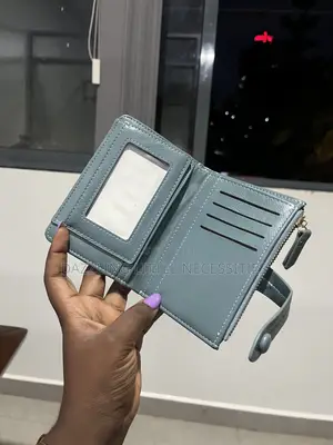 Dusty Blue Faux Leather Wallet for Ladies