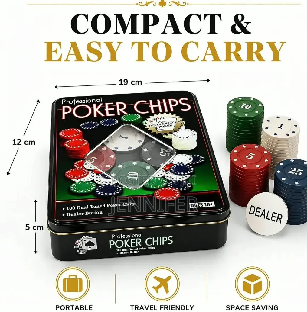 100 PCS Professional Poker Chips Set