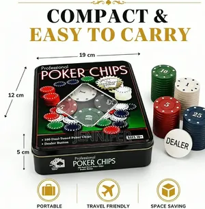 100 PCS Professional Poker Chips Set