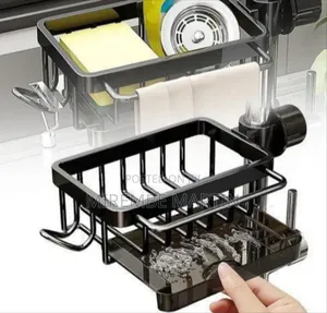 Faucet-Mounted Kitchen Sink Caddy and Sponge Organizer