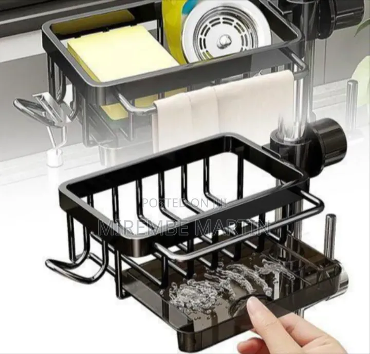 Faucet-Mounted Kitchen Sink Caddy and Sponge Organizer