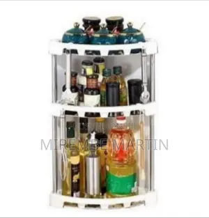 Two-Tier Rotating Kitchen and Pantry Organizer Rack -